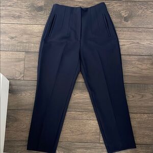 Zara Navy High-Waisted Trousers